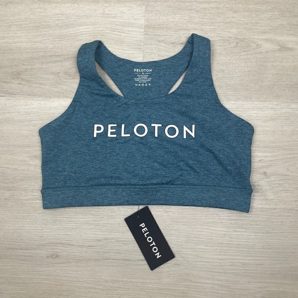 Peloton Sports Bra Womens Small Blue Heathered Strappy Bra Not Padded NEW
